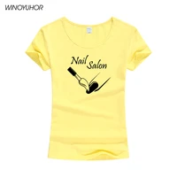 nail bar salon girl t shirts new fashion women cotton short sleeve t shirt hip hop tees tops harajuku streetwear