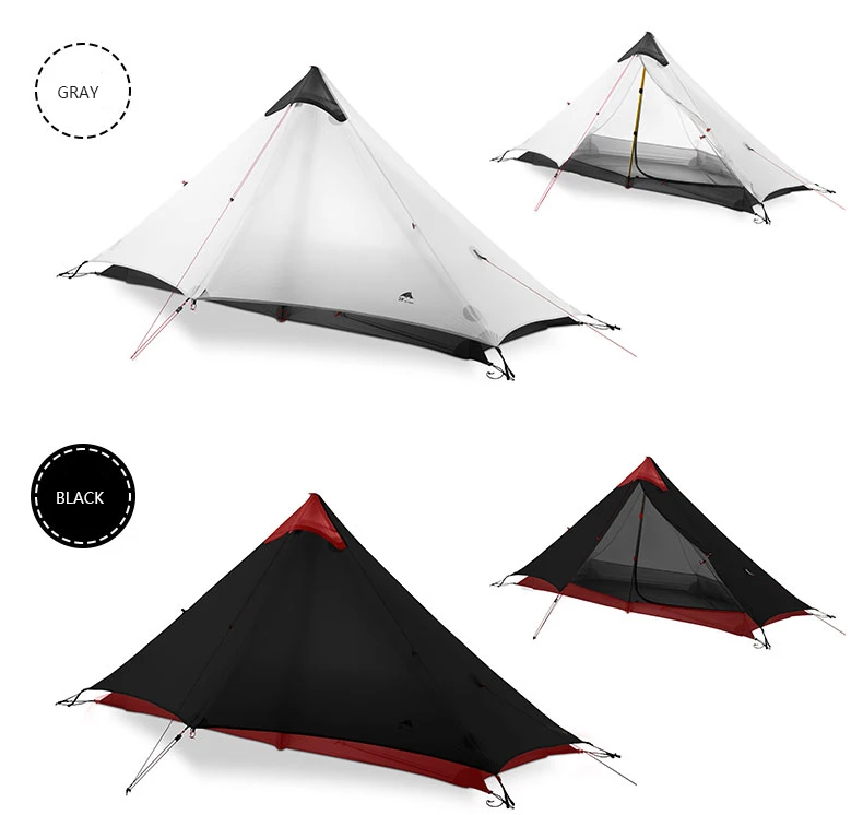 3F UL gear LanShan 1 Сверхлегкий 15D с силиконовым покрытием 1 человек для одного человека альпинистская палатка 3 сезона для кемпинга, пешего туризма, трекинга