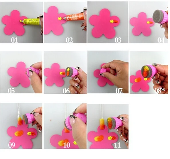 Nail Art Sponge Stamping Manicure For Gel Polish Accessories Template Transfer DIY Design Kit Decor | Красота и здоровье