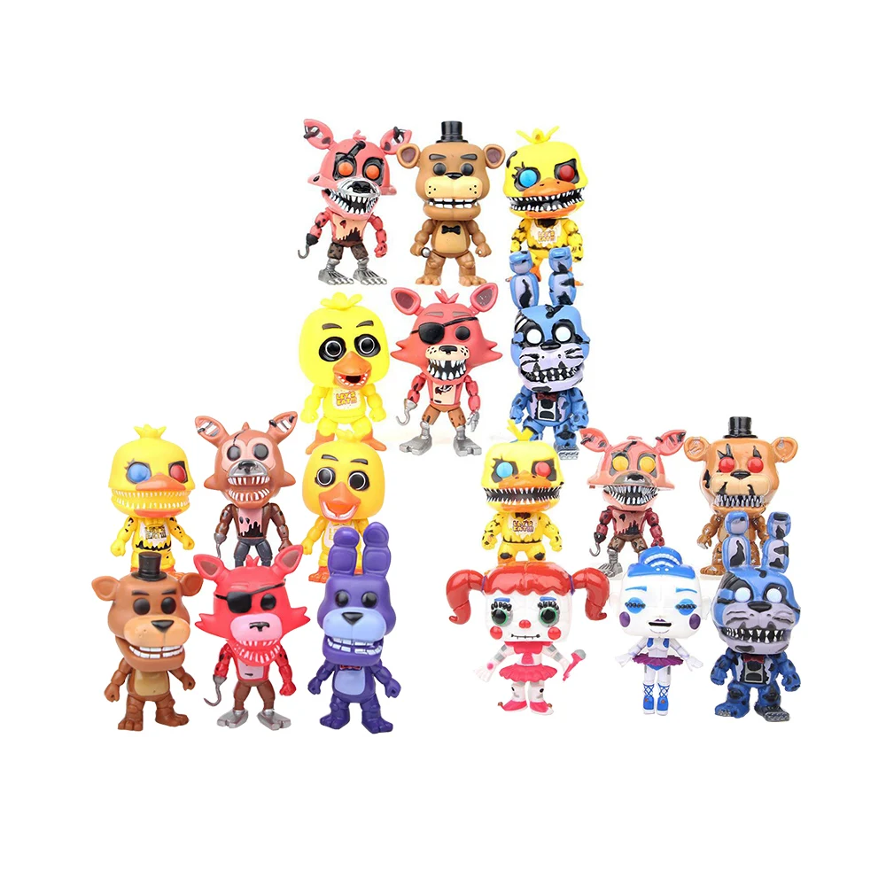 Five Nights At Freddy's 4 FNAF фигурка Фокси Голд Фредди Чика Фредди сестра расположение Fazbear Бонни ПВХ фигурка игрушки модель куклы