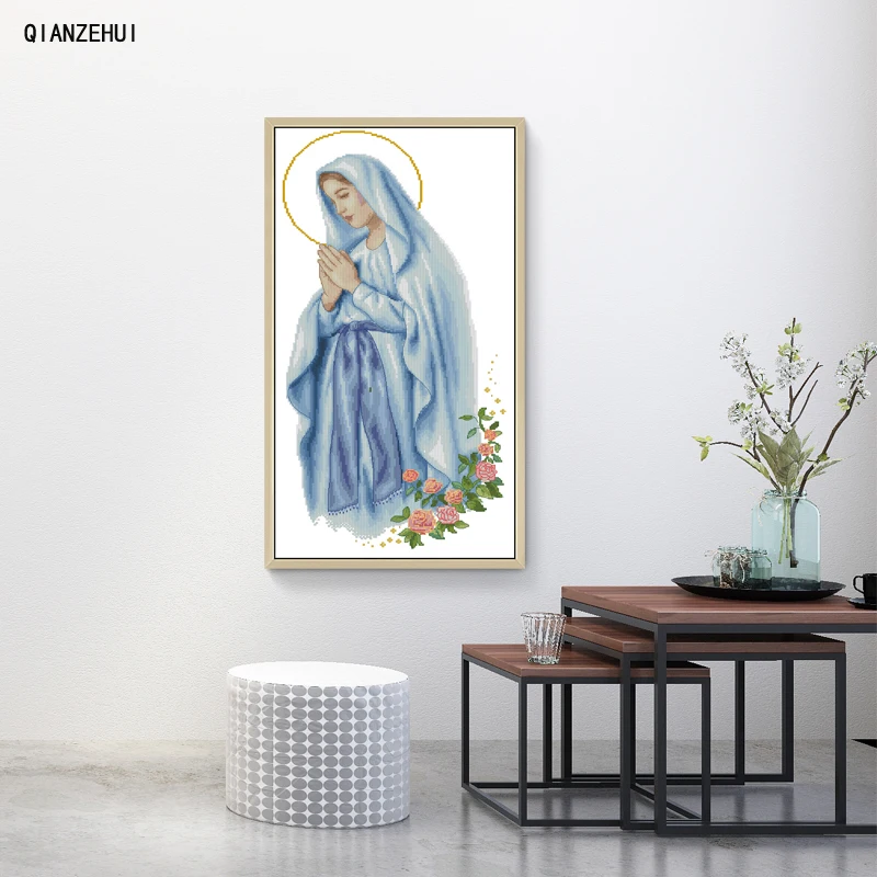 QIANZEHUI, Рукоделие, сделай сам, Дева Мария, вышивка крестиком, Иисус Христос, наборы для вышивания, домашнее украшение