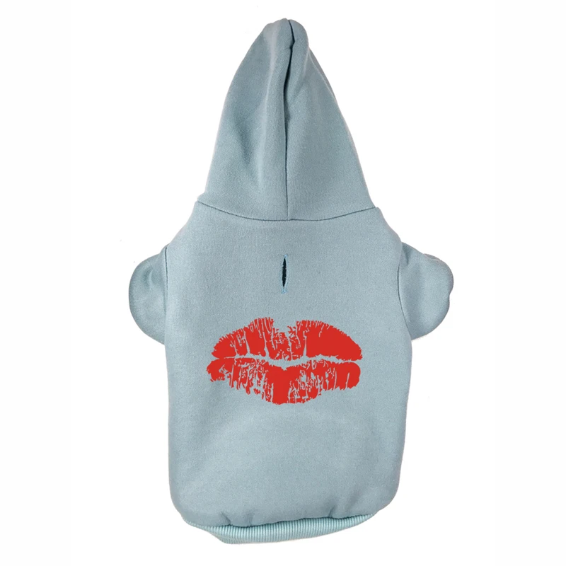 

Free Shipping Red lips Printed Pet Puppy Dog Clothes Hoodies Jumpers Tracksuits for Small Medium Large Dogs