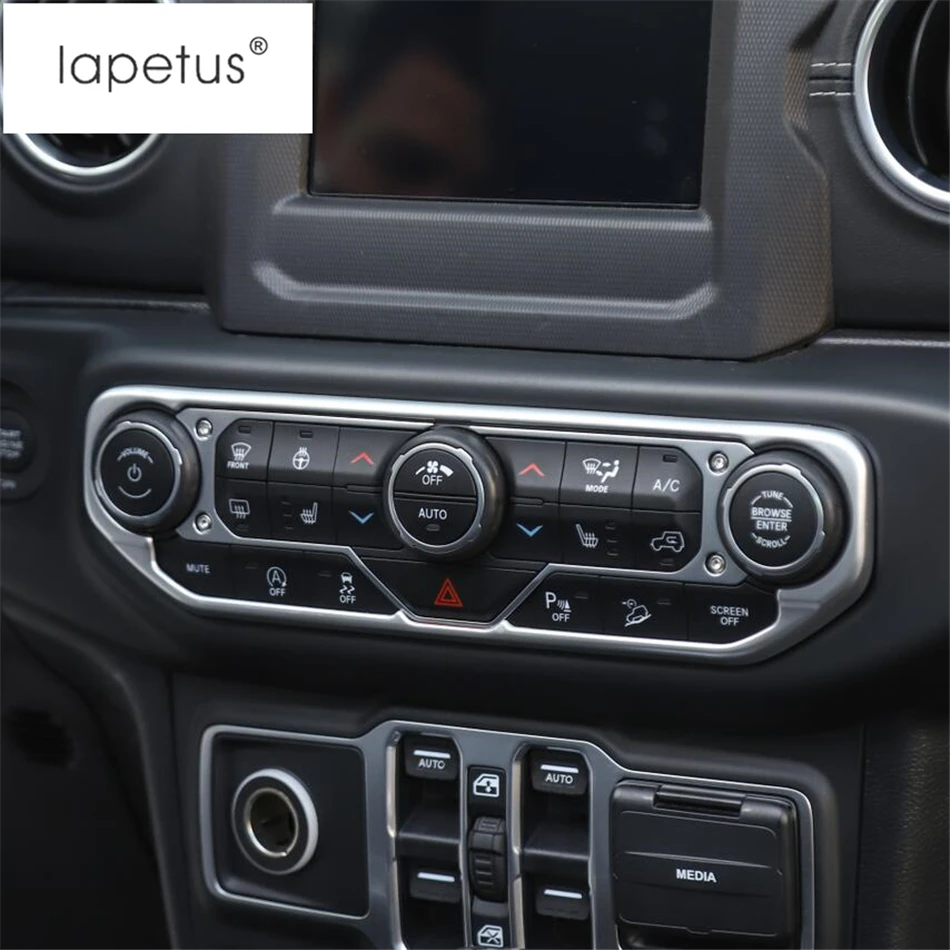 

Lapetus Accessories Fit For Jeep Wrangler JL 2018 - 2020 ABS Multimedia Central Control Air Conditioning Molding Cover Kit Trim