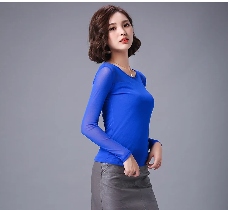 Blusas, осенне-зимняя кружевная блузка, Модные Вязаные кружевные топы, рубашка с длинным рукавом, женские блузки красного, черного, синего цвета размера плюс, Топ