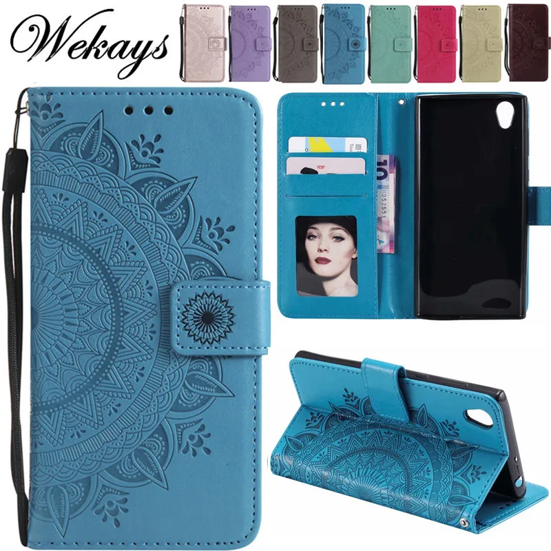 Wekays Cover For Sony Xperia XA1 Totems Flower Leather Fundas Case Coque G3121 G3112 G3116 Cases XA 1 | Мобильные телефоны и