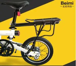 Алюминиевый складной задний стеллаж для хранения XIAOMI Qicycle EF1 Электрический велосипед задняя полка для велосипеда - Цвет: Rear seat black