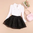 Новинка 2019, Осенняя детская одежда, детская одежда, школьная блузка для девочек, хлопковая Детская рубашка, модные белые блузки с бисером для возраста