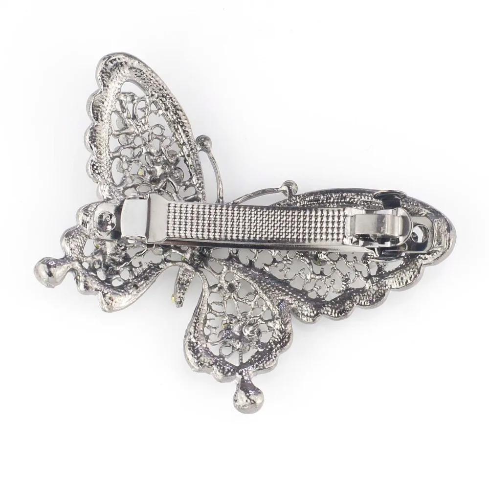 

Amazing Butterfly Hairpin Blue Crystal Headwear Barrette Hair Clip Headwear Accessories Jewelry For Woman Girls F109