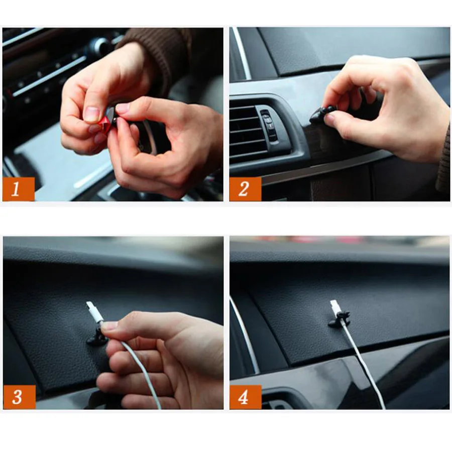 8Pcs/lot Car Interior Dashboard Navigation Wiring Line Cable Fixed Buckle Tie Clip Phone USB Assembly Auto Accessories | Автомобили и