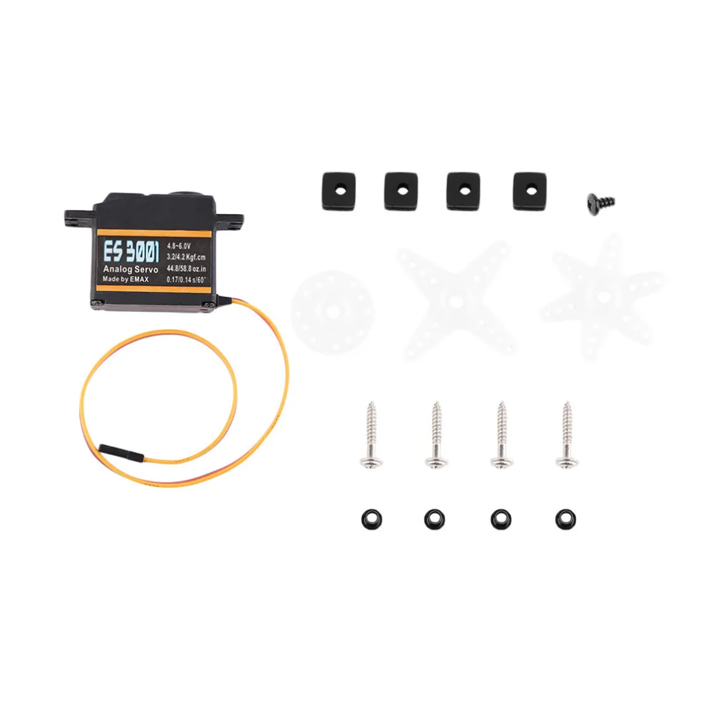 4 шт. Emax ES3001 Стандартный 43g сервопривод RC запчасти ABS Аналоговый для вертолета