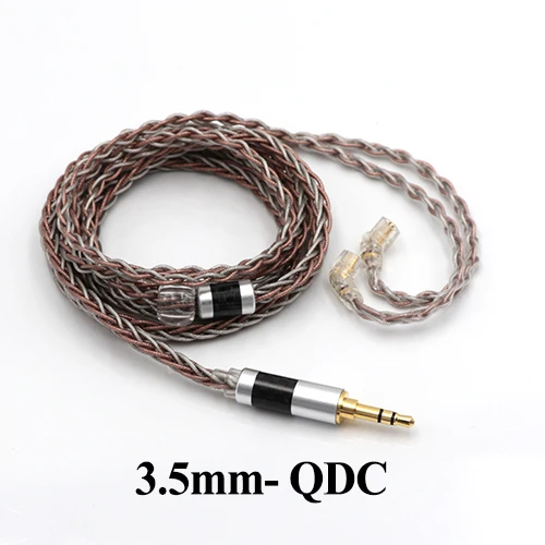 3.5mm- QDC Tripowin C8, сменный кабель для наушников с серебряной медной фольгой, Микс, кабель для обновления IEM, мишура, Серебряный провод, мишура, медный провод - Цвет: 3.5mm- QDC