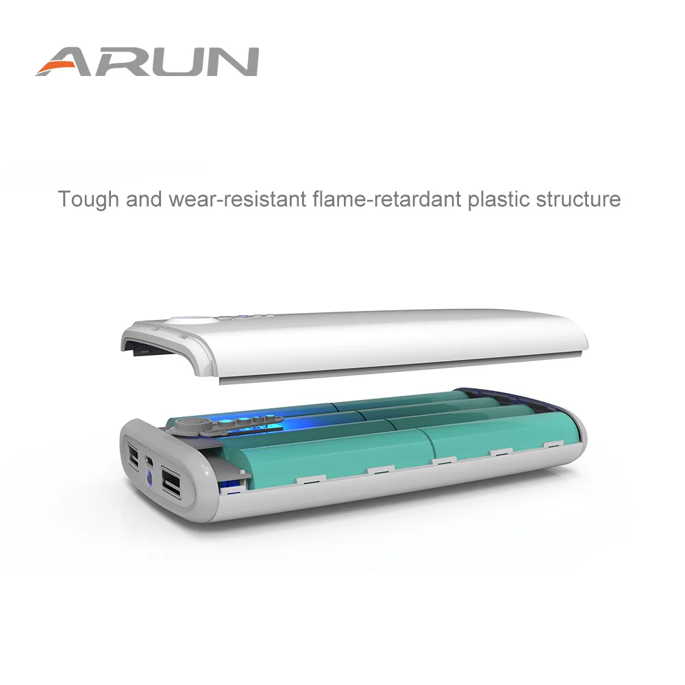 ARUN power Bank 20000 мАч портативное зарядное устройство с поддержкой QC Dual USB индикатором