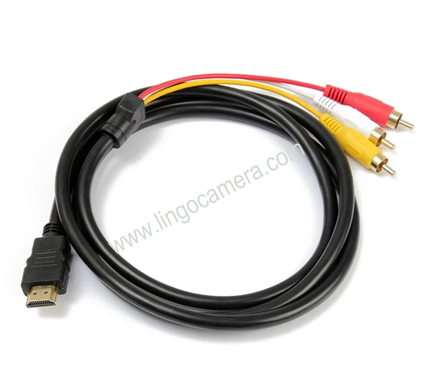 1080P 5 футов 1 м HD мультимедийный интерфейс штекер на 3 RCA кабель Видео Аудио HDTV VGA AV