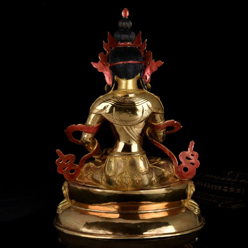 

Huge 48cm LARGE HOME Hall fane efficacious Protection Tibetan Buddhism gold-plated Buddhist Vajrasattva Buddha figure statue