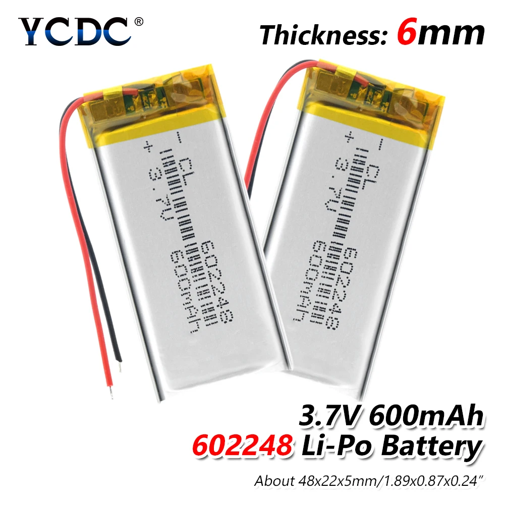 1/2/4 шт 602248 600 мА/ч, литий-ионный полимерный литий Батарея 3,7 V Перезаряжаемые литий-полимерный аккумулятор Lipo Батарея Pcb защищенные