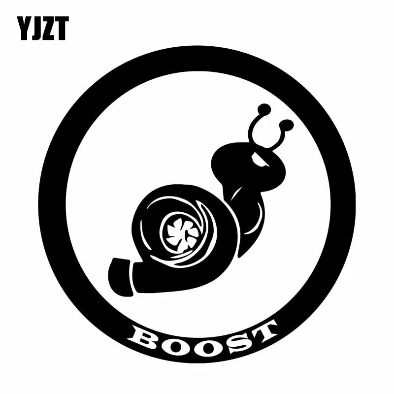 

YJZT 12.7CM*12.7CM Boosted Turbo Snail Vinyl Car Decal Sticker Drift Turbo Fun Black Silver C10-00853