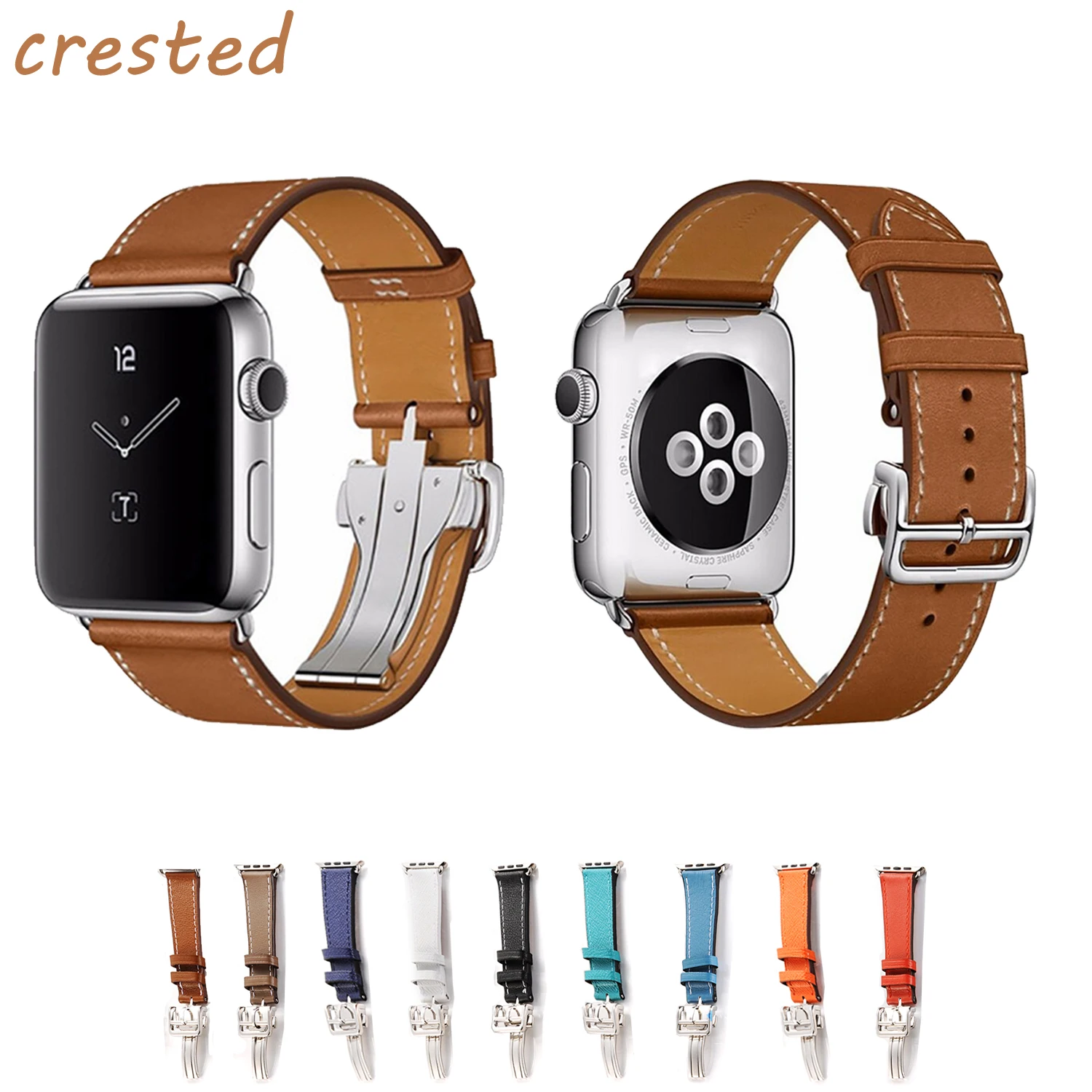 Ремешок кожаный для apple watch band 40 мм 44 мм 42 мм/38 мм от AliExpress RU&CIS NEW