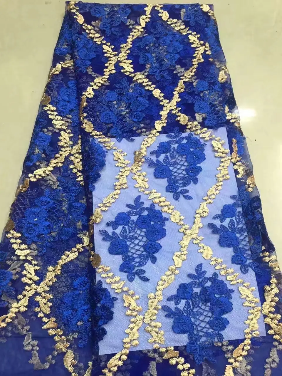 High quality royal blue African lace fabric sequins french tulle 2017 latest arrival hot sale 5 yards for dress!jk | Дом и сад