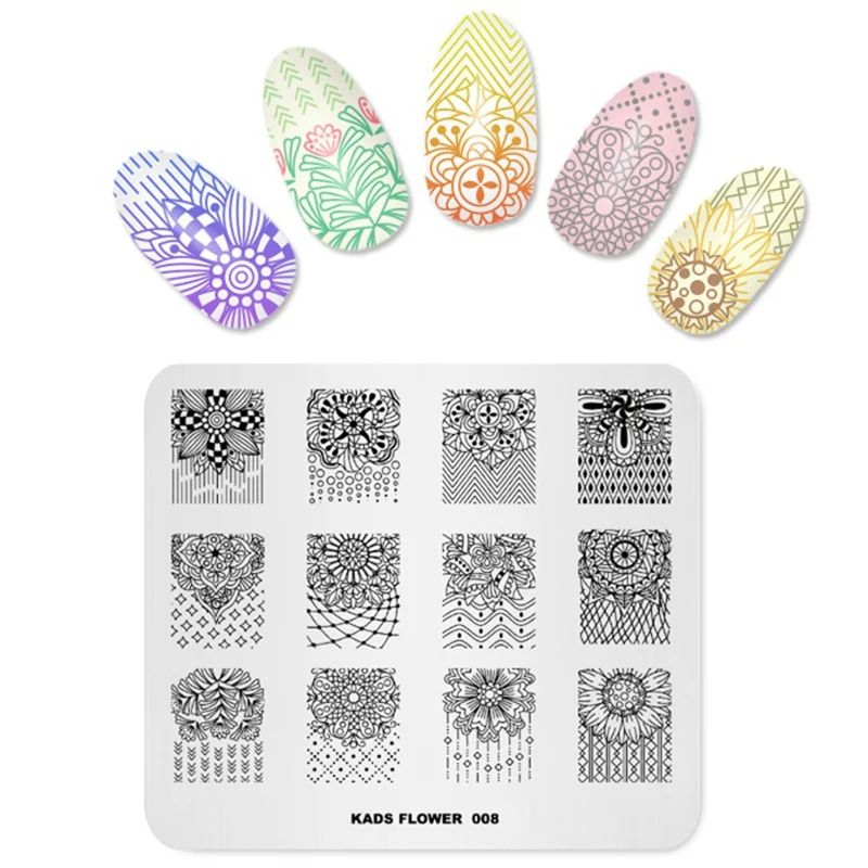 

KADS Nail Stamping Plates 15 Design Choices Flower 005 Lace Image Nail Art Decorations Stamp DIY Image Polish Stamper