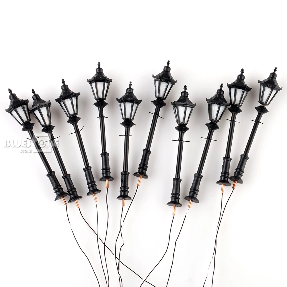 Светодиодные парковые фонари 10 шт. модель уличного фонарика 1:100|lamp model|scale model