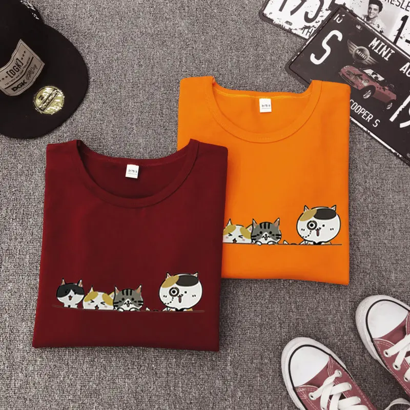 Женская футболка с коротким рукавом и круглым вырезом Повседневная Свободная на