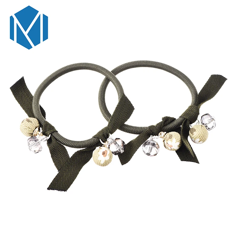 Q MISM 1 Pair=2 Pieces Women Elasic Hair Bands Bowknot Rhinestone Gum For Rubber Girls Scrunchy | Детская одежда и обувь