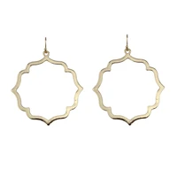 morocco gold filigree earrings for women hollow out clover drop earrings big round earrings wholesale jewelry