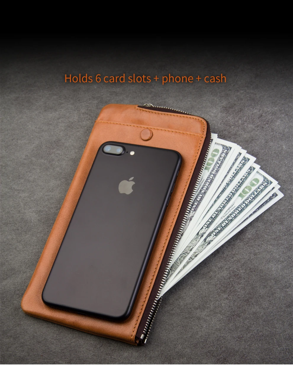 QIALINO Роскошный чехол-бумажник для iphone 7/8 plus, чехол ручной работы из натуральной кожи для iphone iXS Max, слоты для карт 5,5 дюйма