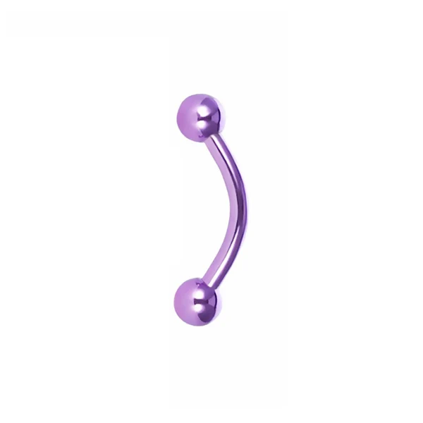 A-Purple 1 шт. 16 г изогнутая гантель кольцо для соска банан бар хирургическое стальное кольцо в бровь ухо пупок губы пирсинг для тела ювелирные изделия MD007 - Окраска металла: A-Purple