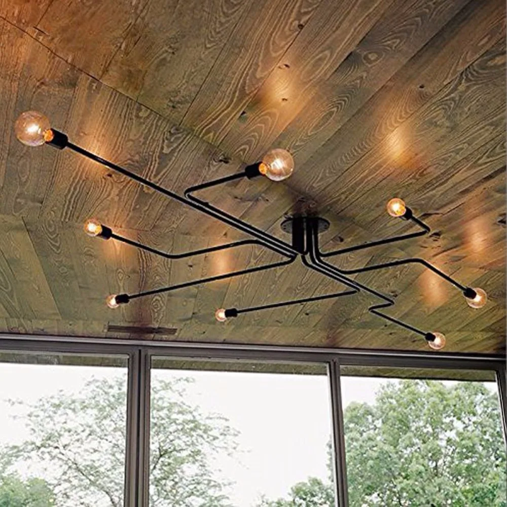 Промышленный потолочный светильник креативный Ретро 8 осветительный винтажный