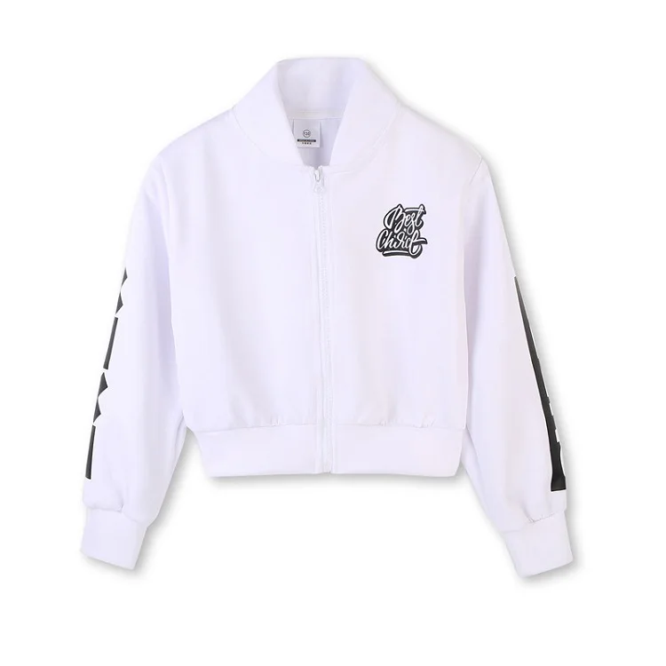 1 Pcs Coat Детские танцевальные костюмы в стиле хип-хоп; детская одежда для уличных танцев; белая куртка; черный жилет; шорты; танцевальная одежда для девочек; сценический наряд; DN1740 - Цвет: 1 Pcs Coat
