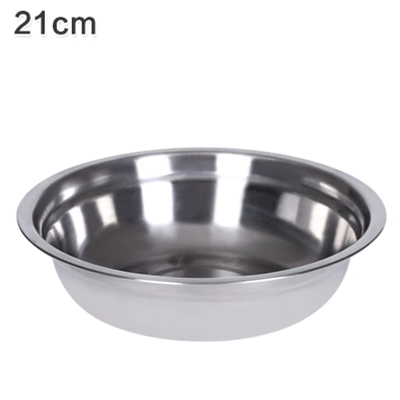 Diameter 21cm Бытовая кухонная раковина из нержавеющей стали, маленькая большая круглая миска, чаша для яиц и суповая чаша, утолщенная, углубляет чашу - Цвет: Diameter 21cm