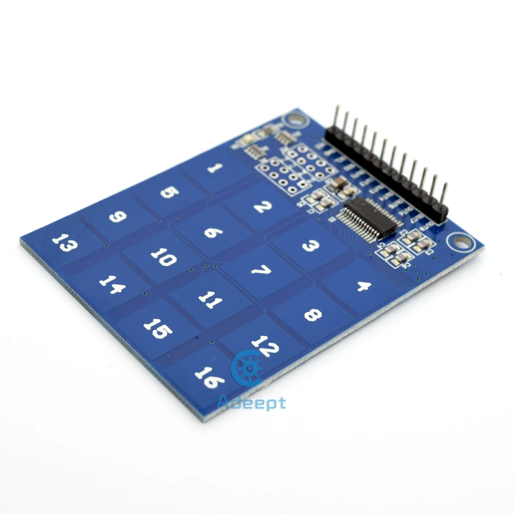 Емкостная сенсорная матричная клавиатура Adeept 4*4 для кнопок Raspberry Pi Arduino