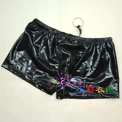 Мужские трусы из искусственной кожи с низкой талией|ring surface|panties bikiniring snake |