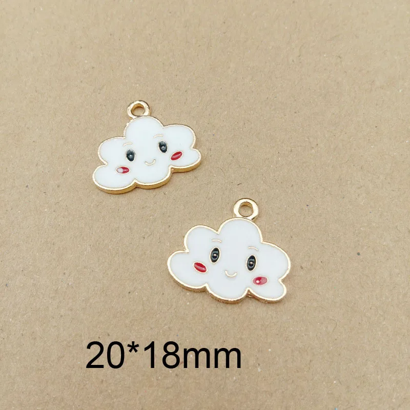 10 шт. модные эмалевые металлические подвески в виде солнца и облака KC золотого