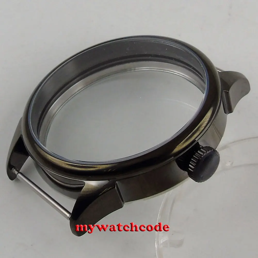 42 мм часы 316L нержавеющая сталь черный PVD чехол fit ETA 6498 6497 механизм C138|movement|movement watch |