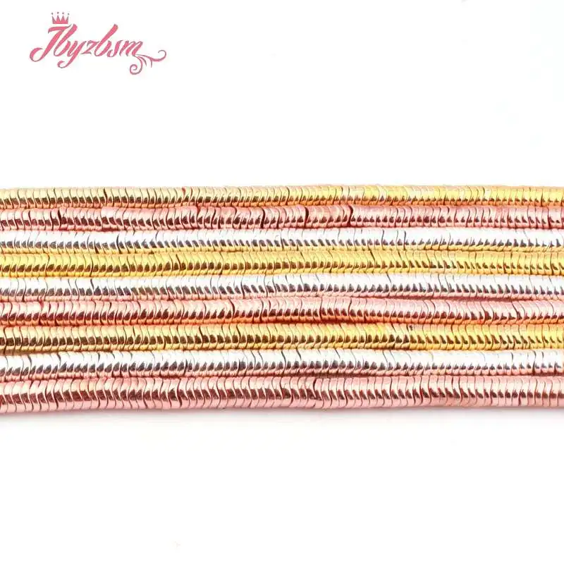 Бусины Из Натурального Гематита и гофрированного золота 1x4 мм | Украшения