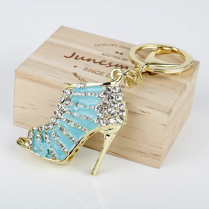 dongsheng 2018 Creative High Heel Shoes Keychains Rhinestone Keyring Women Handbag Key Holder | Украшения и аксессуары