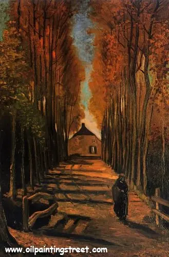 

Free DHL Shipping, 100% handmade, Linen Canvas Oil Painting reproduction,Avenue of Poplars in Autumn by vincent van gogh