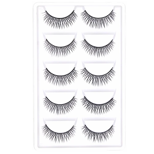 C-04 CLOTHOBEAUTY накладные ресницы 5 пар натуральные накладные ресницы ручной работы мягкая невидимая лента, Длинные/толстые многоразовые для макияжа(с - Цвет: C-04