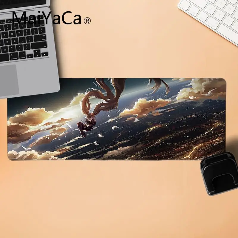 LockEdge 30X90cm MaiYaCa Красивая Аниме Хацунэ Мику Вокалоид уникальная настольная панель игра резиновый коврик для компьютерной мыши мышь прочный коврик для мыши на стол - Цвет: LockEdge 30X90cm