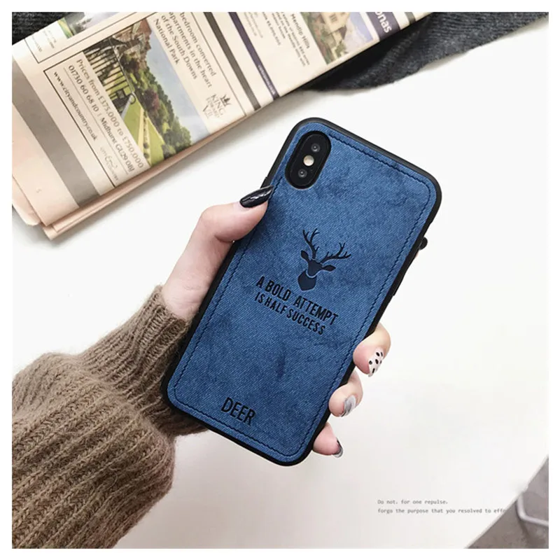 deer blue Тканевый чехол для телефона с оленем для huawei honor 7c 7a pro honor 8 9 lite 9i 9n view 10 v10 nova 2s 2 a7 кожаный чехол - Цвет: deer blue