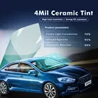 Защитная пленка для окон автомобиля 0,1 VLT, 70% мм, нано-керамика, тонировка на солнечных батареях, устойчивая к царапинам, ширина 0,5 м