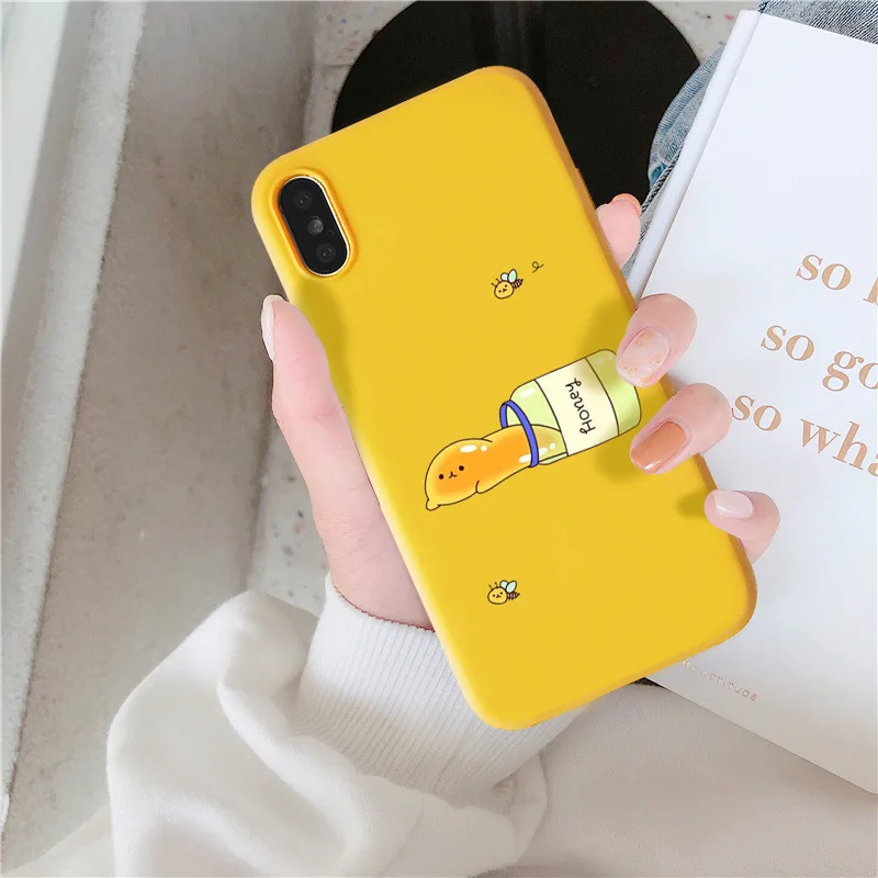 Милый чехол JAMULAR для телефона с изображением картошки фри и меда iPhone 7 XS MAX XR X 8 6 6s