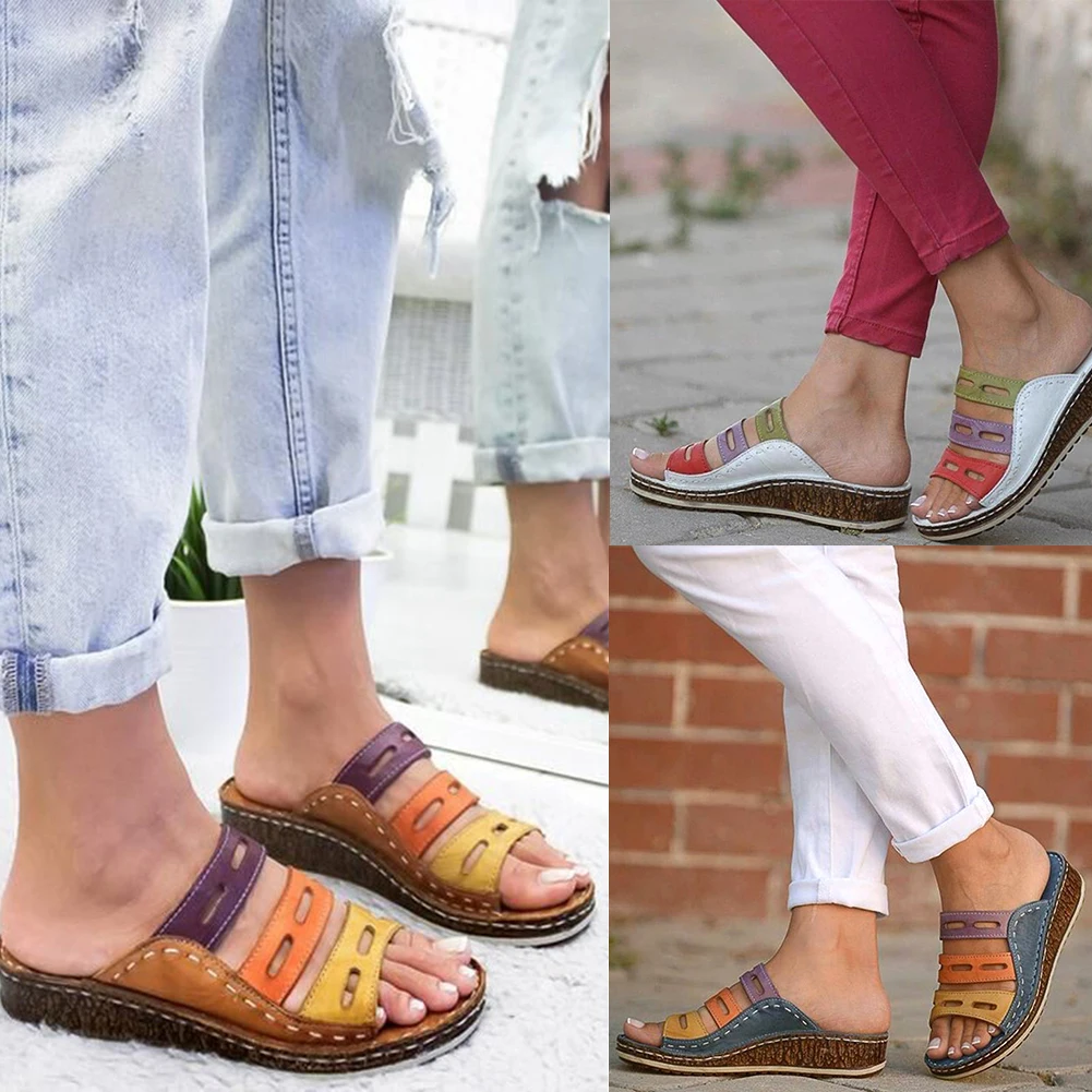 YJSFG/домашние женские тапочки кожаные повседневные шлепанцы с перфорацией