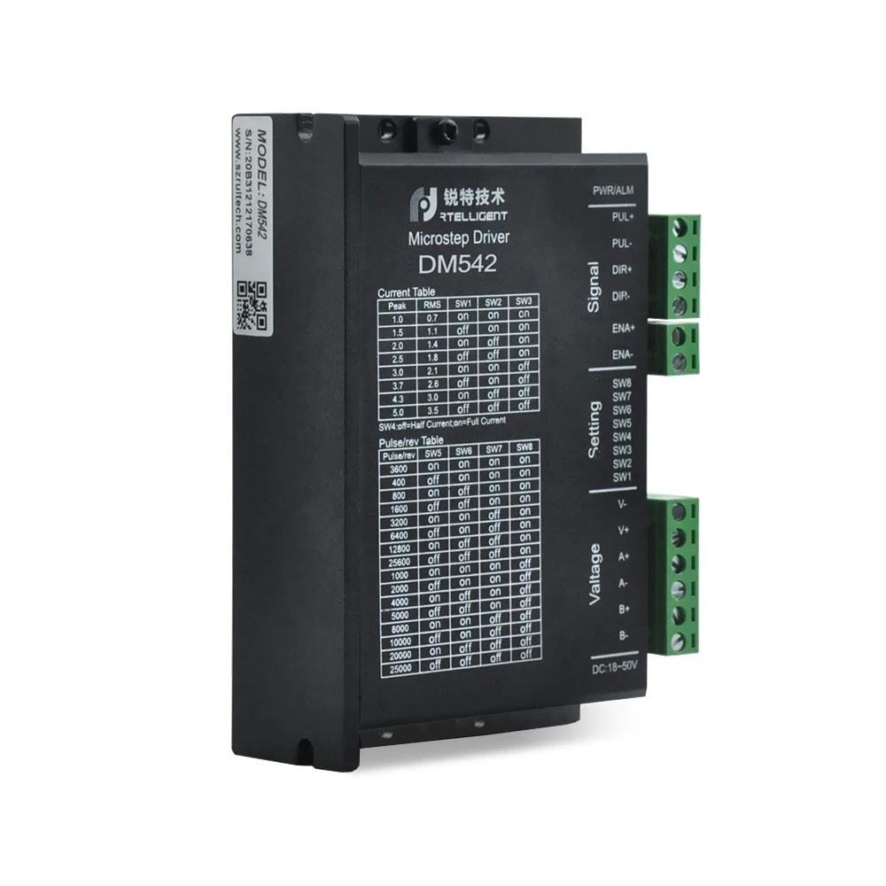 Rtelligent Заводской магазин DM542 Nema 23 шаговый двигатель драйвер ЧПУ комплект 5.0A 24-50VDC DC драйвер двигателя для NEMA 17 23 шаговый двигатель