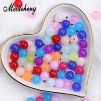 10mm acrylic translucent jelly colorful round beads straight hole diy necklace bracelet handmade beading of children 160pcs