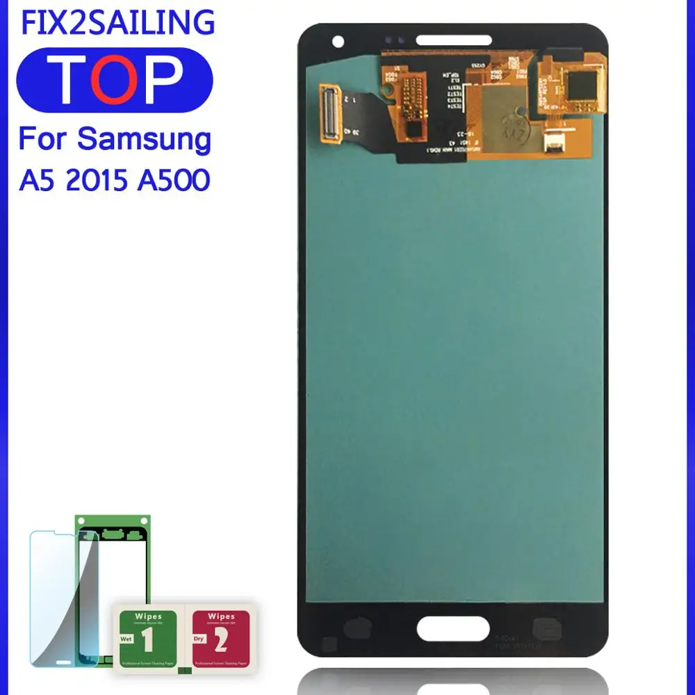 Для samsung Galaxy A5 A500 A500F A500FU A500H A500M ЖК-дисплей AMOLED протестированный рабочий сенсорный экран в сборе