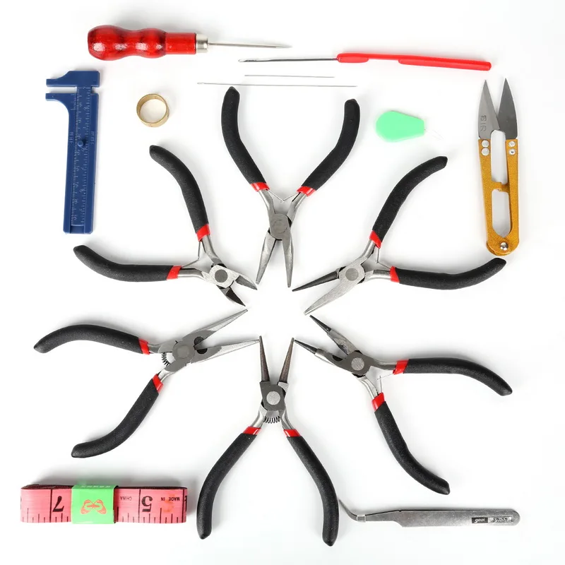 16 шт./компл. ювелирные изделия бисер игла Руллер провода резак ножницы пинцет