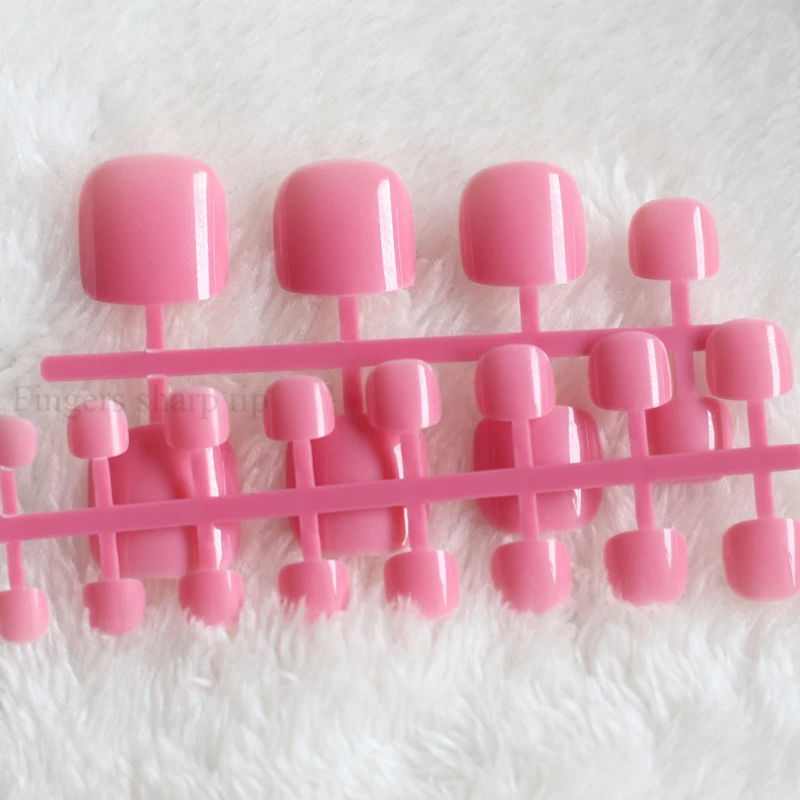 2019 покупает французский шоу милые конфеты поддельные ногти ног темно розовый